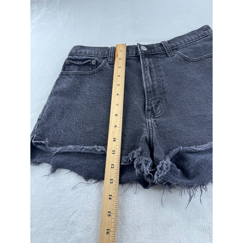 Abercrombie & Fitch The Mom Shorts Women's 8/29 Black Denim Zip-Fly High Rise - Picture 5 of 7